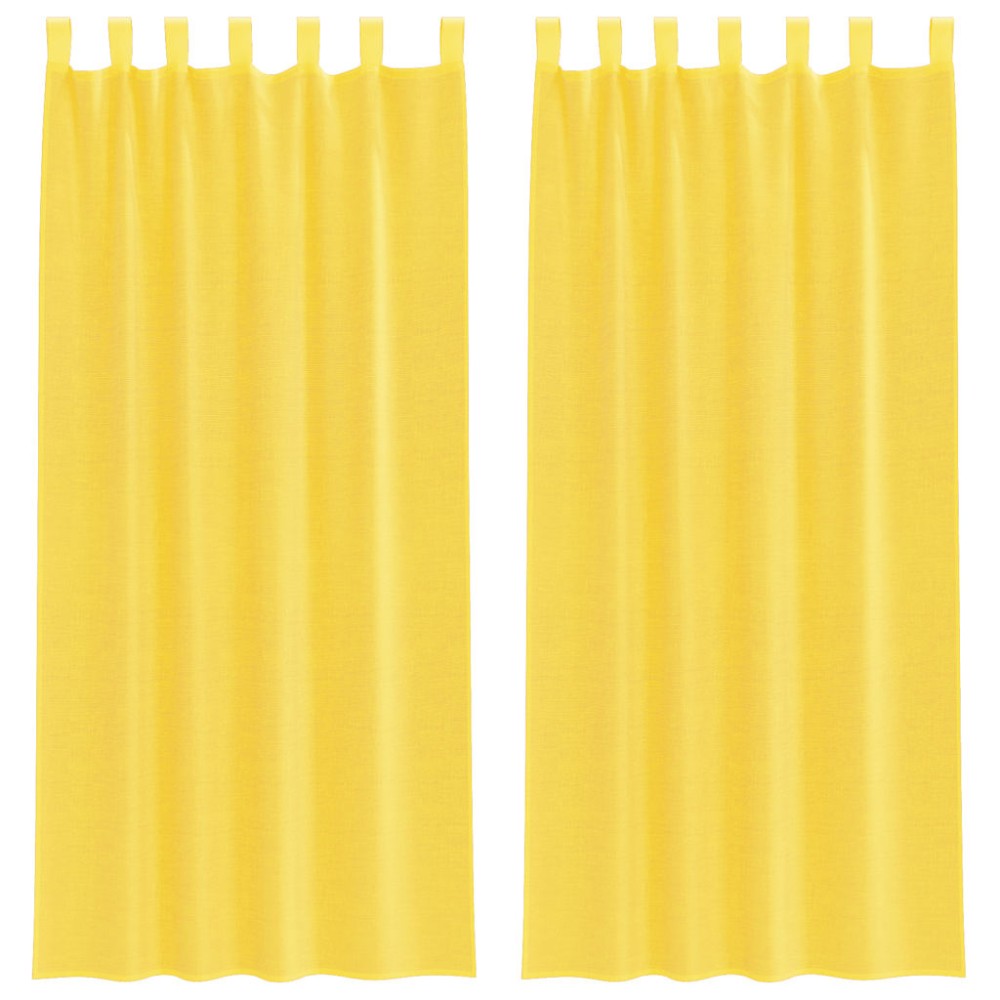 vidaXL Κουρτίνες Voile με Θηλιές 2 τεμ. Κίτρινες 140x225 εκ.