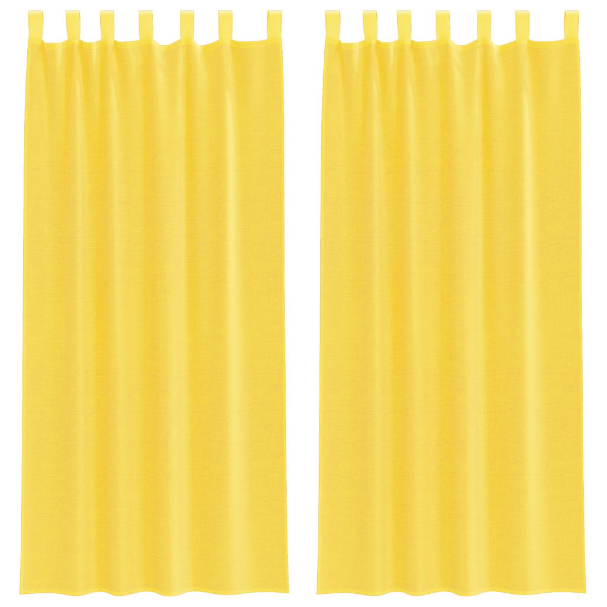 vidaXL Κουρτίνες Voile με Θηλιές 2 τεμ. Κίτρινες 140x225 εκ.