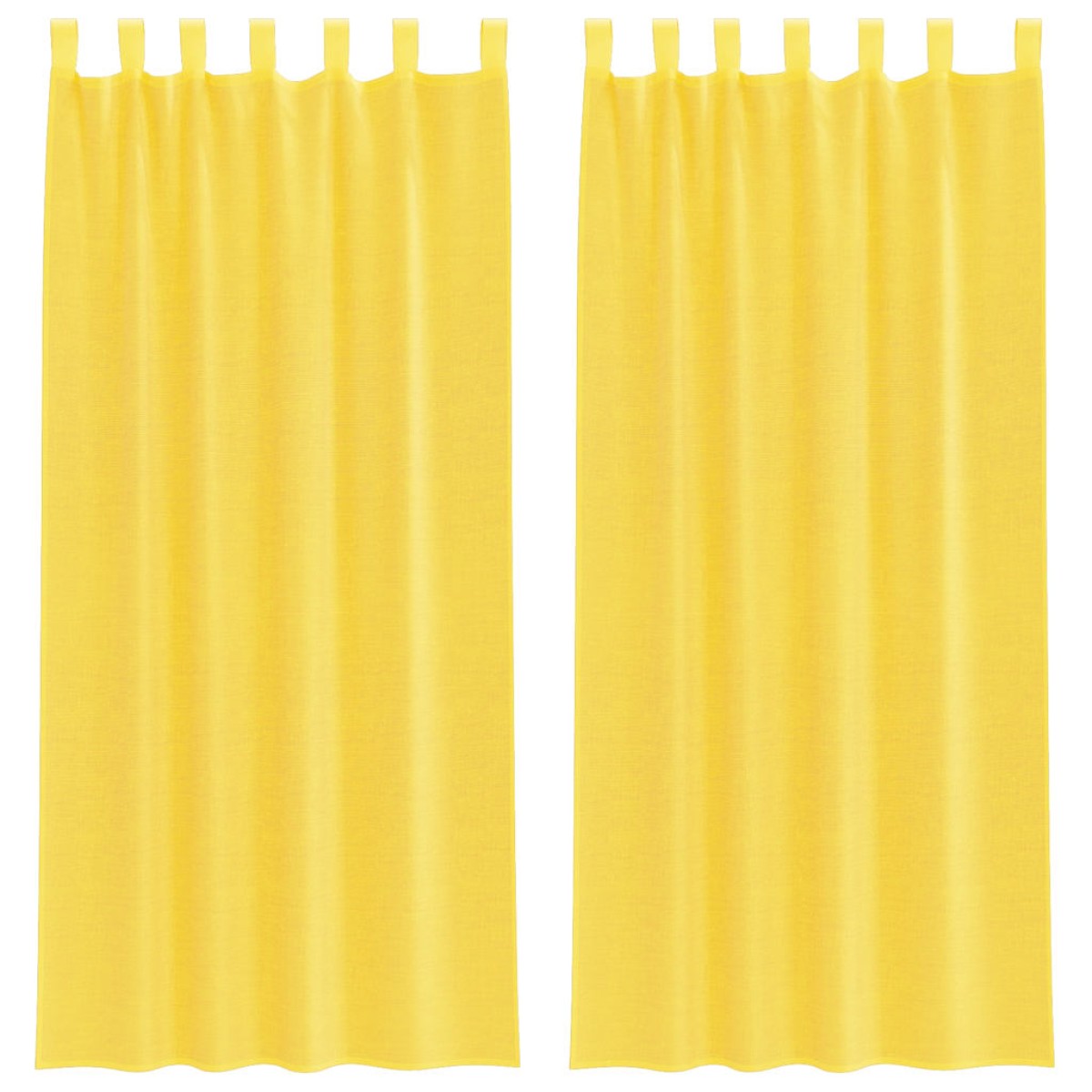 vidaXL Κουρτίνες Voile με Θηλιές 2 τεμ. Κίτρινες 140x245 εκ.