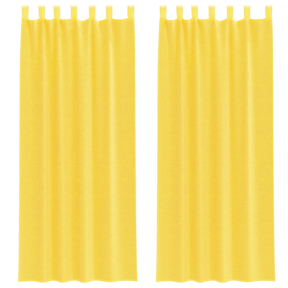 vidaXL Κουρτίνες Voile με Θηλιές 2 τεμ. Κίτρινες 140x260 εκ.