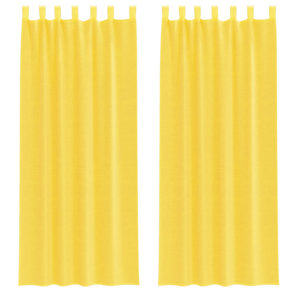 vidaXL Κουρτίνες Voile με Θηλιές 2 τεμ. Κίτρινες 140x260 εκ.