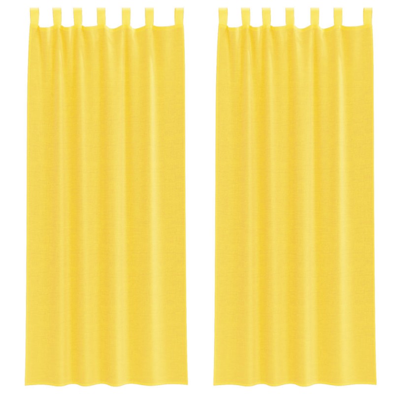 vidaXL Κουρτίνες Voile με Θηλιές 2 τεμ. Κίτρινες 140x260 εκ.