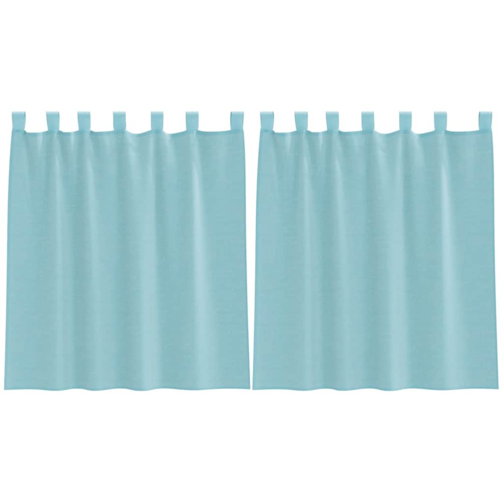 vidaXL Κουρτίνες Voile με Θηλιές 2 τεμ. Τυρκουάζ 140x140 εκ.