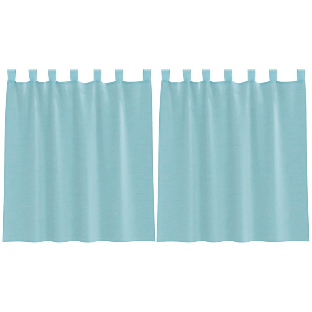 vidaXL Κουρτίνες Voile με Θηλιές 2 τεμ. Τυρκουάζ 140x140 εκ.