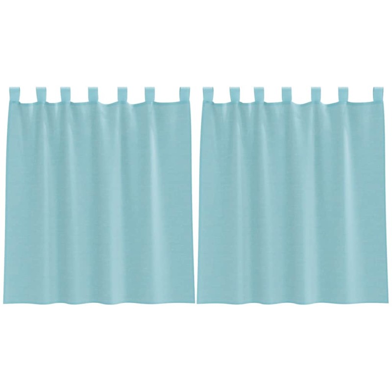 vidaXL Κουρτίνες Voile με Θηλιές 2 τεμ. Τυρκουάζ 140x140 εκ.
