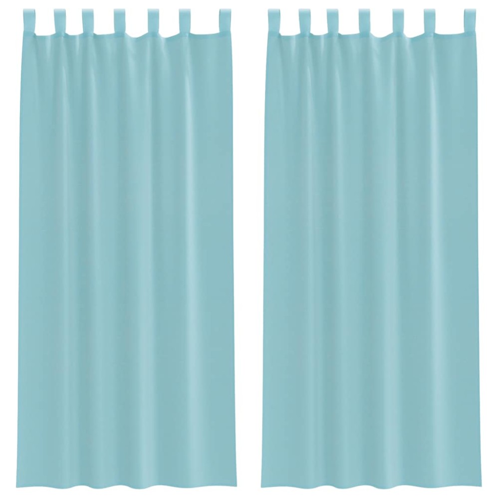 vidaXL Κουρτίνες Voile με Θηλιές 2 τεμ. Τυρκουάζ 140x225 εκ.