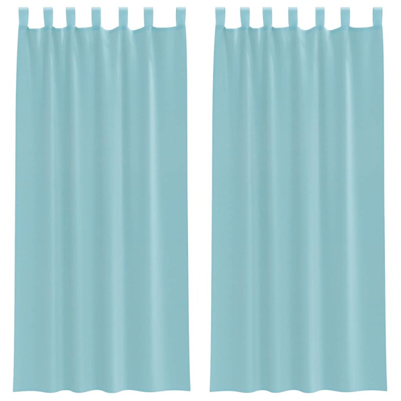 vidaXL Κουρτίνες Voile με Θηλιές 2 τεμ. Τυρκουάζ 140x225 εκ.