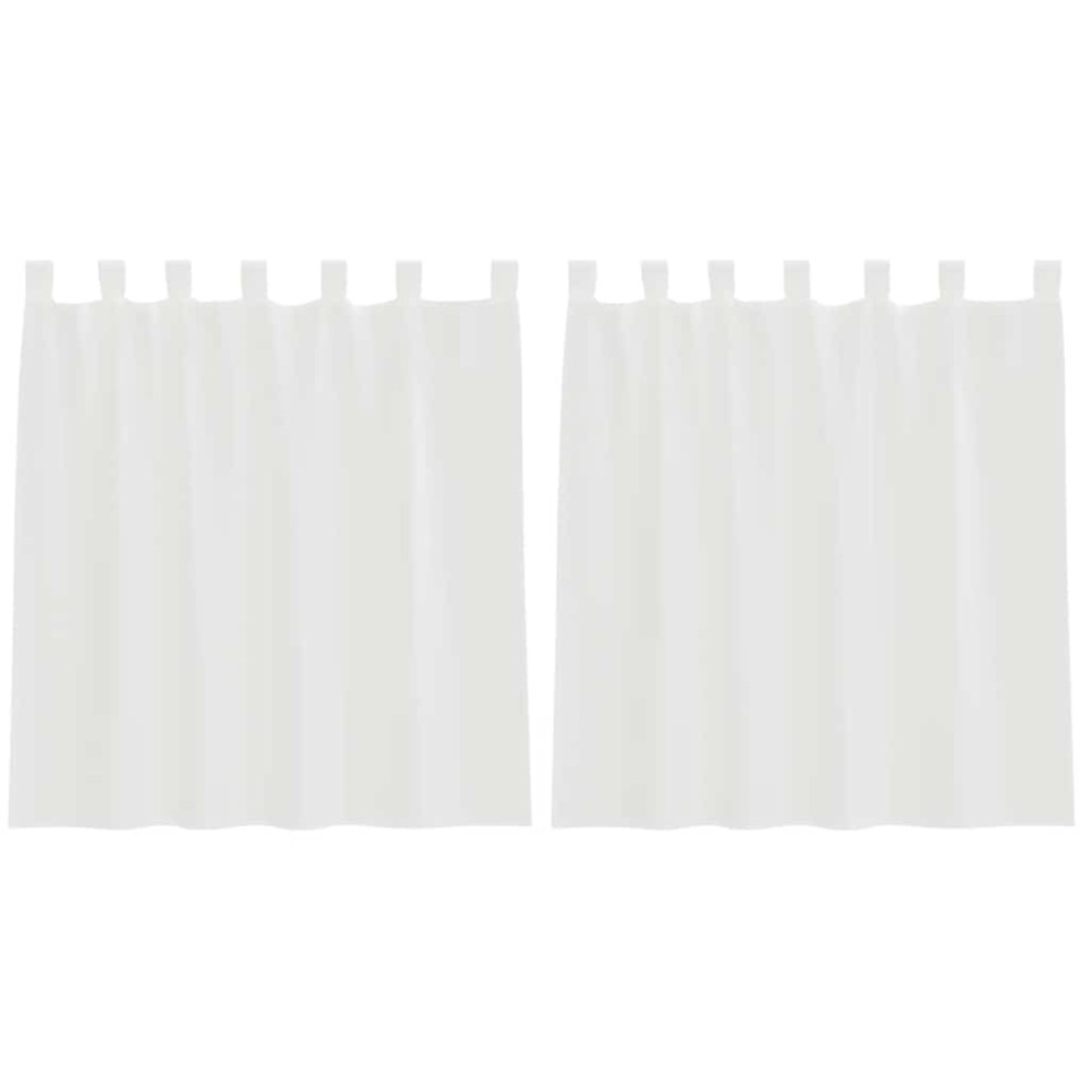 vidaXL Κουρτίνες Voile με βρόχους 2 τεμάχια Λευκό 140x140 cm