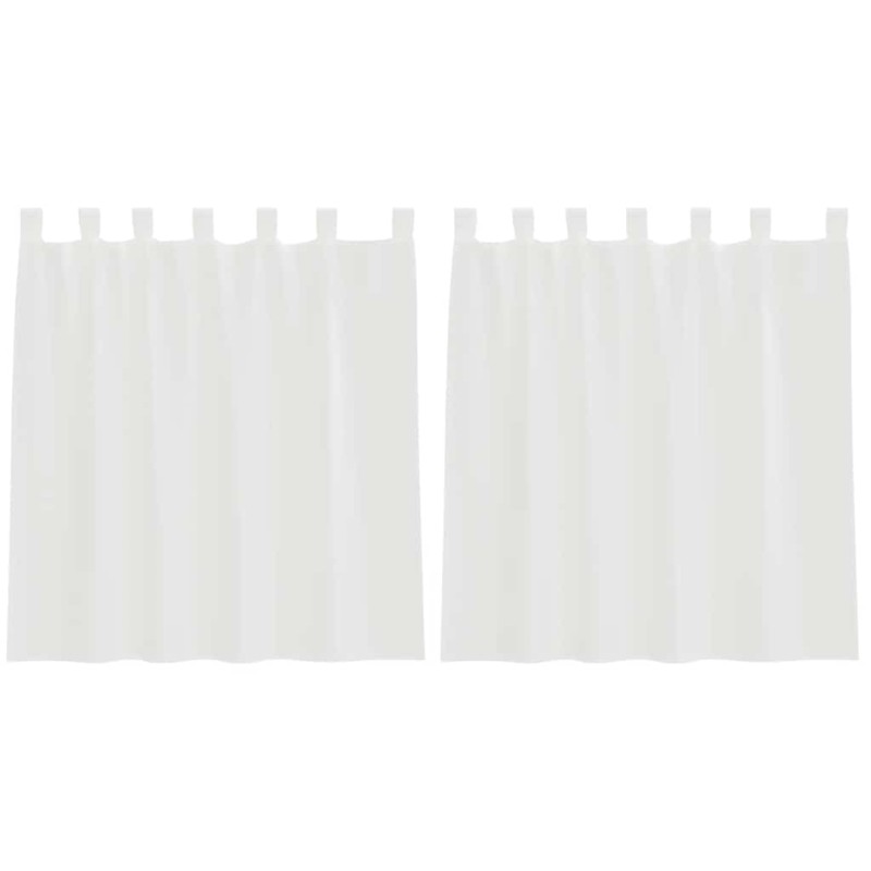 vidaXL Κουρτίνες Voile με βρόχους 2 τεμάχια Λευκό 140x140 cm