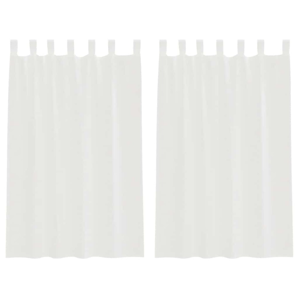 vidaXL Κουρτίνες Voile με βρόχους 2 τεμάχια Λευκό 140x175 cm