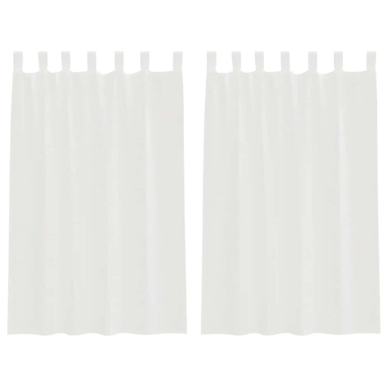 vidaXL Κουρτίνες Voile με βρόχους 2 τεμάχια Λευκό 140x175 cm