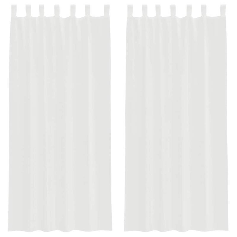 vidaXL Κουρτίνες Voile με βρόχους 2 τεμάχια Λευκό 140x225 cm
