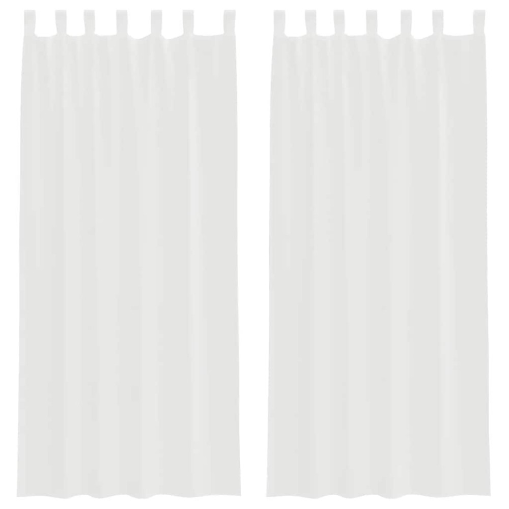 vidaXL Κουρτίνες Voile με βρόχους 2 τεμάχια Λευκό 140x245 cm