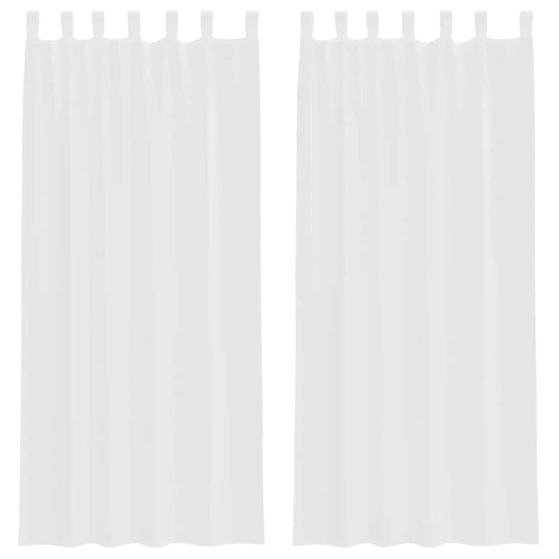 vidaXL Κουρτίνες Voile με βρόχους 2 τεμάχια Λευκό 140x245 cm