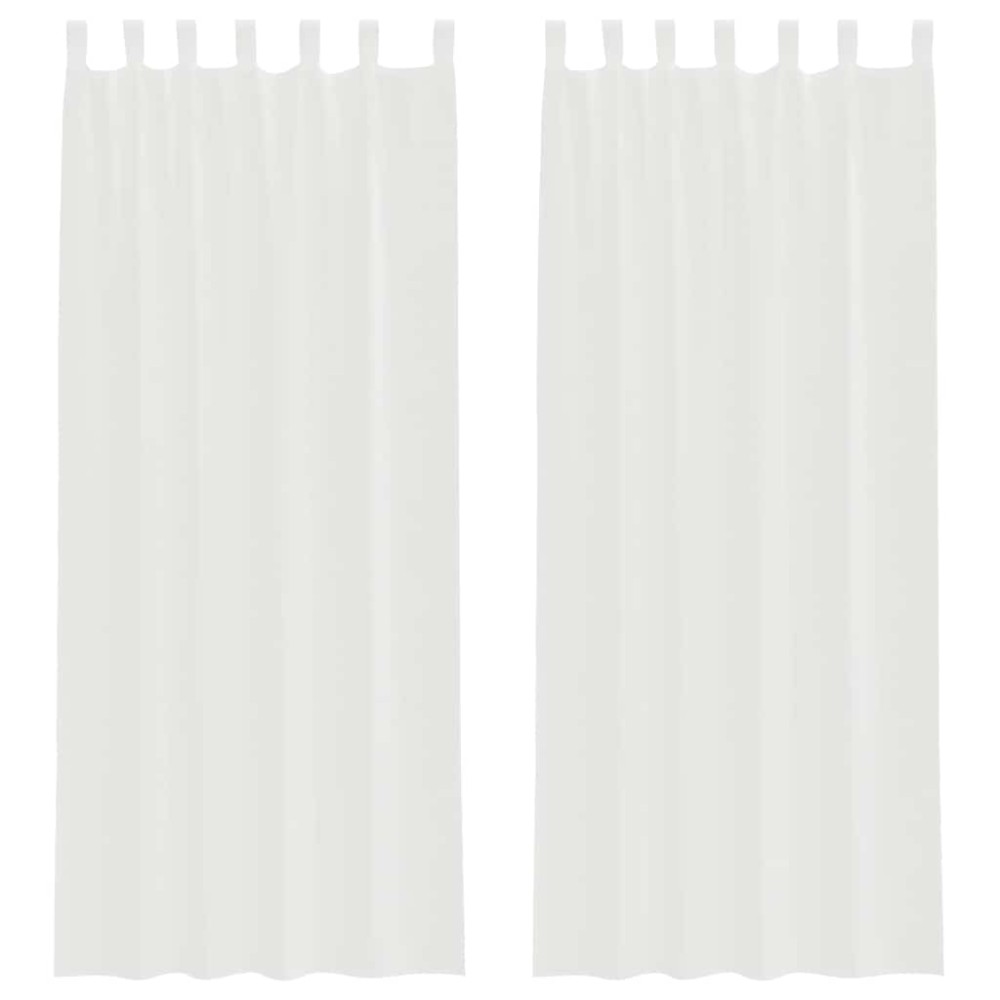 vidaXL Κουρτίνες Voile με βρόχους 2 τεμάχια Λευκό 140x260 cm