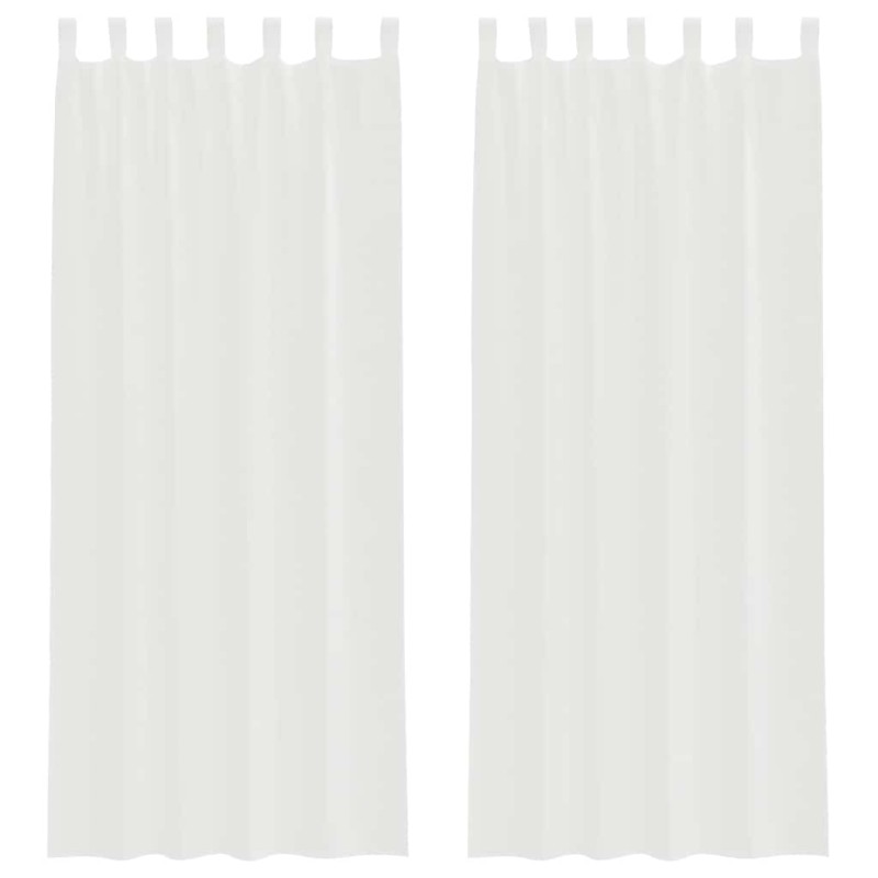 vidaXL Κουρτίνες Voile με βρόχους 2 τεμάχια Λευκό 140x260 cm