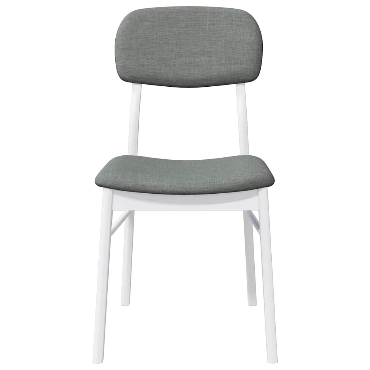 vidaXL Καρέκλες Τραπεζαρίας με Μαξιλάρια 2 τεμ. Λευκές από Μασίφ Ξύλο Καουτσούκ