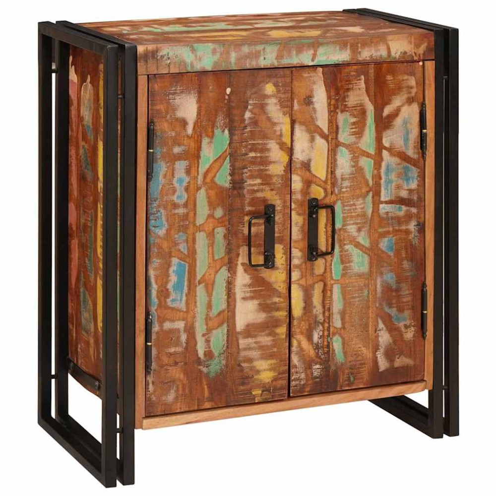 vidaXL Κομοδίνο Πολύχρωμο 66 x 35 x 76 εκ. Μασίφ ανακυκλωμένο ξύλο