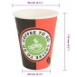 vidaXL Χάρτινα κύπελλα καφέ 1000 τεμάχια 12oz 300ml Κόκκινο και μαύρο