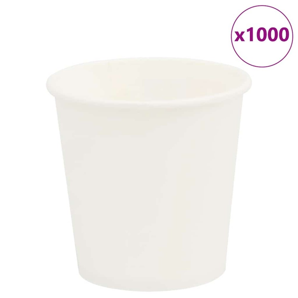 vidaXL Χάρτινα κύπελλα καφέ 1000 τεμάχια 4oz 100ml Λευκό