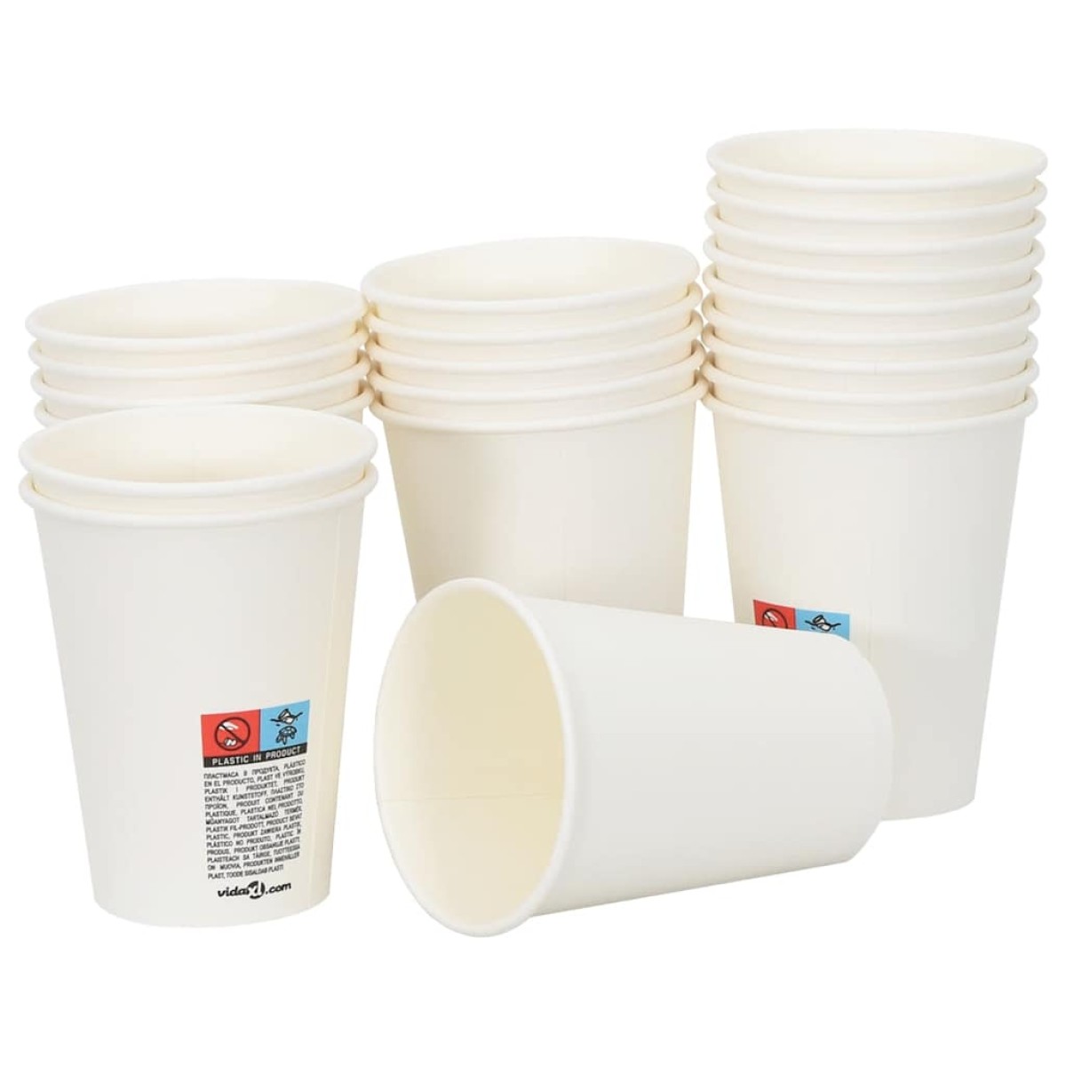 vidaXL Χάρτινα κύπελλα καφέ 1000 τεμάχια 12oz 300ml Λευκό