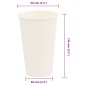 vidaXL Χάρτινα κύπελλα καφέ 1000 τεμάχια 16oz 400ml Λευκό