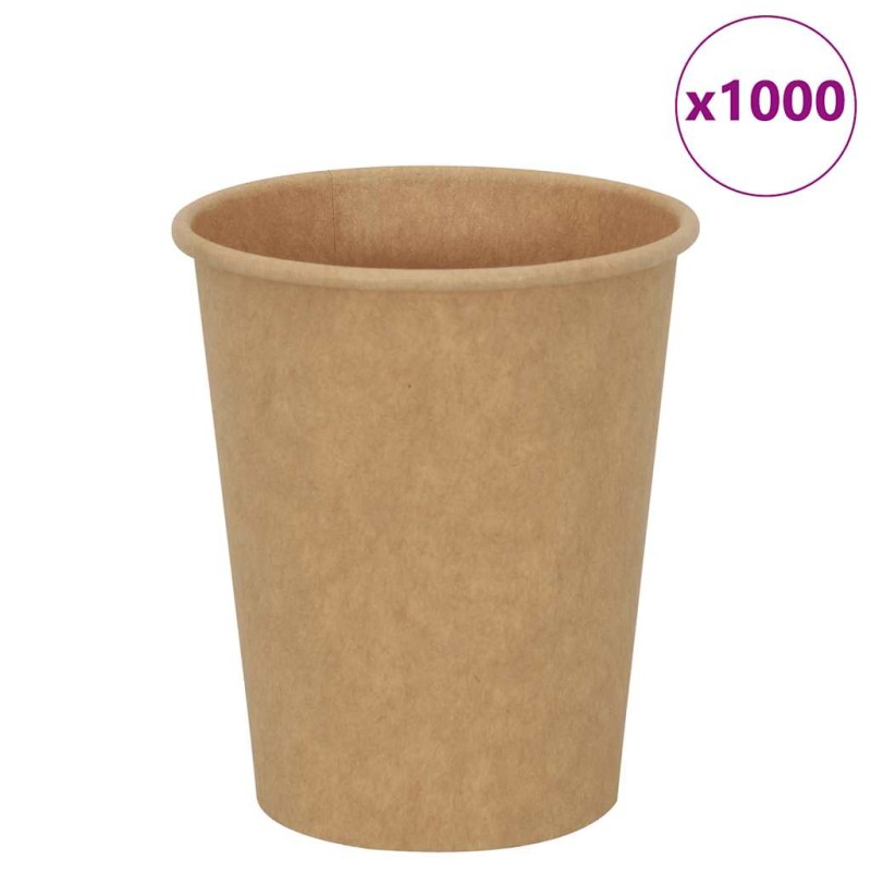 vidaXL Χάρτινα κύπελλα καφέ 1000 τεμάχια 8oz 200ml καφέ