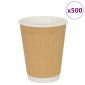 vidaXL Χάρτινα ποτήρια καφέ 500 τεμάχια 12oz 300ml καφέ