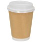 vidaXL Χάρτινα καπάκια καφέ Ø90 mm 12oz και 16oz 1000 τεμάχια