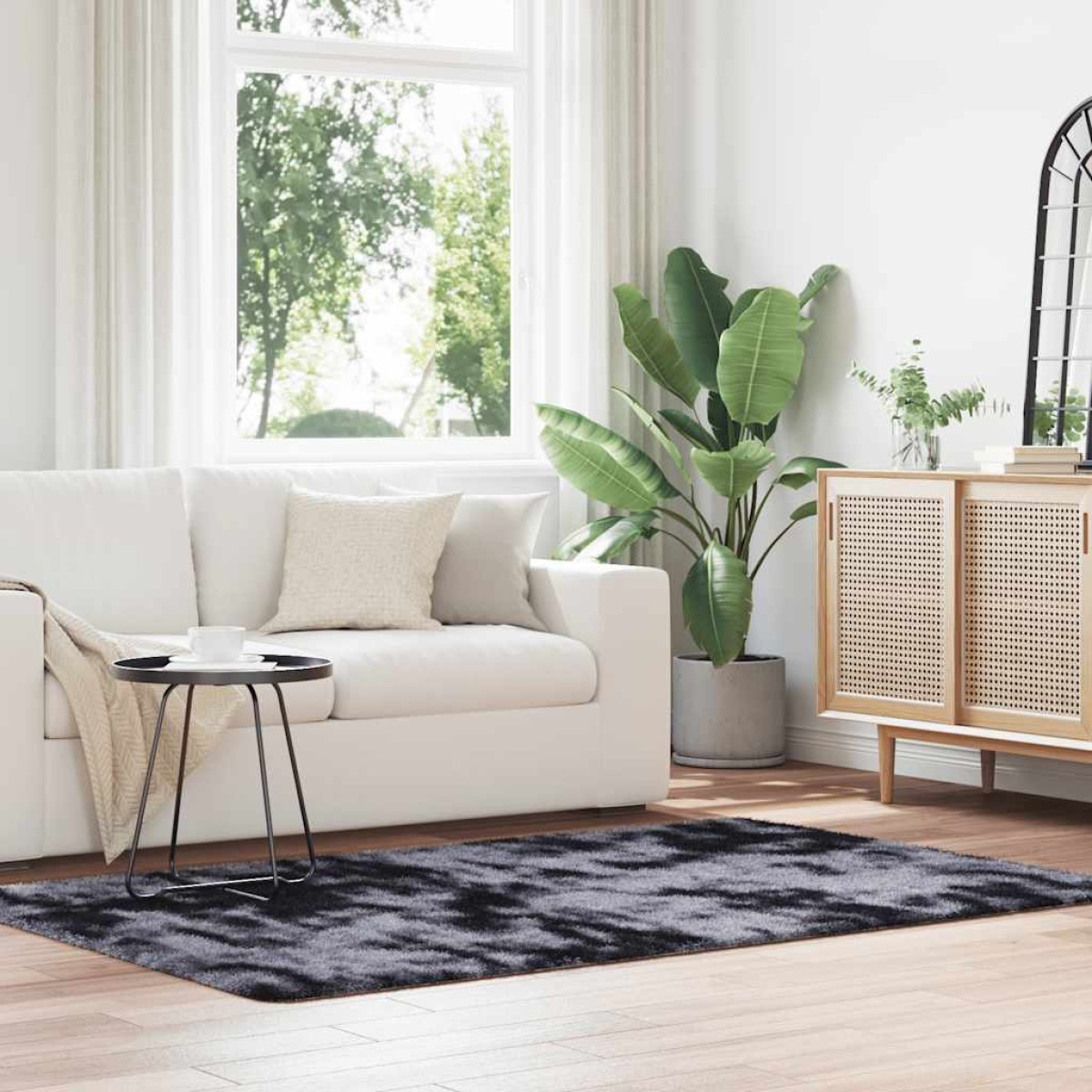 vidaXL Χαλί Shaggy με Ψηλό Πέλος NAVARRA Σκούρο Γκρι 130x200 εκ.