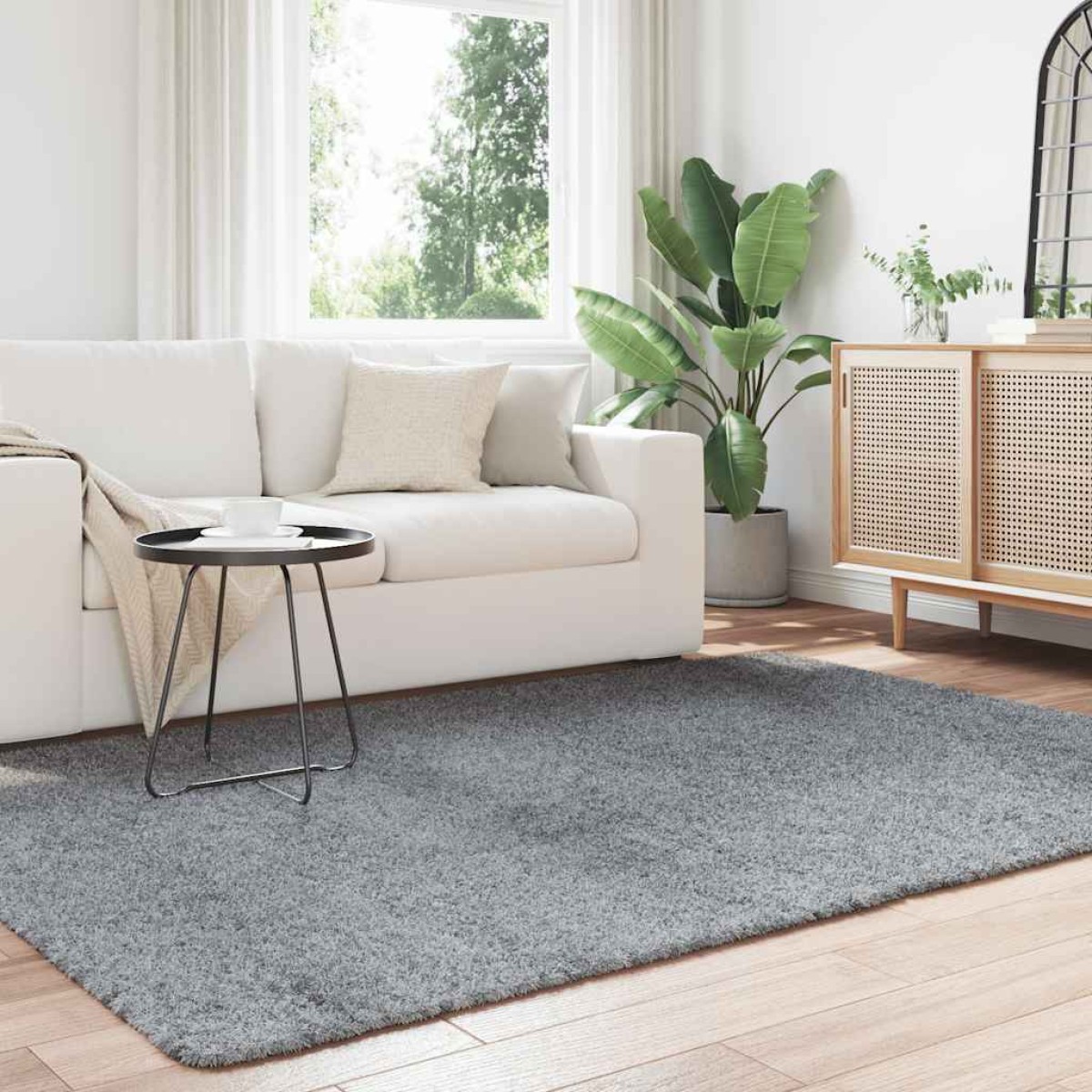 vidaXL Χαλί Shaggy με Ψηλό Πέλος NAVARRA Ανοιχτό Γκρι 160x230 εκ.