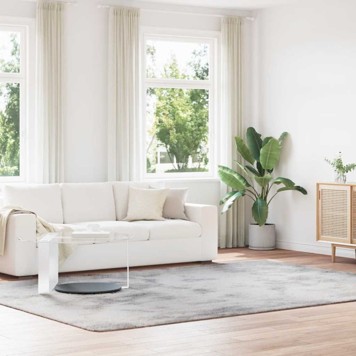 vidaXL Χαλί Shaggy με Ψηλό Πέλος NAVARRA Ασημί Γκρι 240x340 εκ.