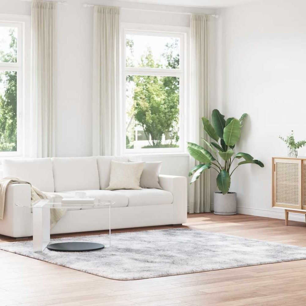 vidaXL Χαλί Shaggy με Ψηλό Πέλος NAVARRA Ασημί Γκρι 240x240 εκ.