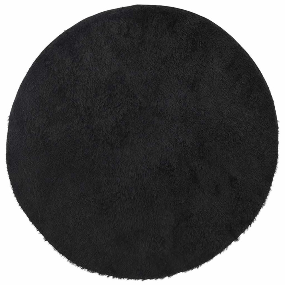 vidaXL Χαλί Shaggy με Ψηλό Πέλος NAVARRA Μαύρο 120x120 εκ. πολυεστέρας