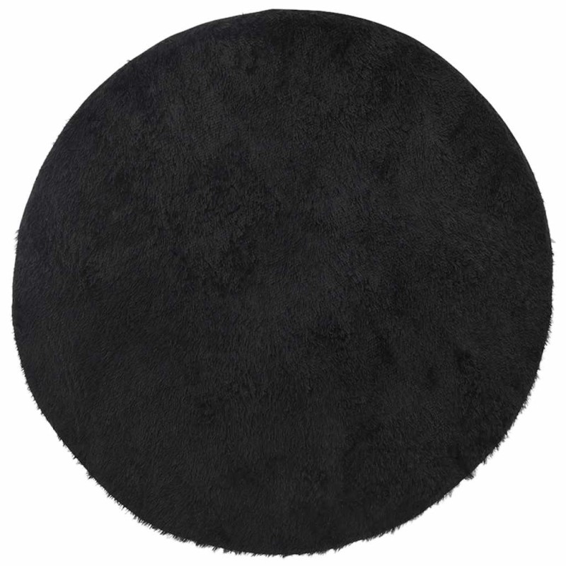 vidaXL Χαλί Shaggy με Ψηλό Πέλος NAVARRA Μαύρο 120x120 εκ. πολυεστέρας