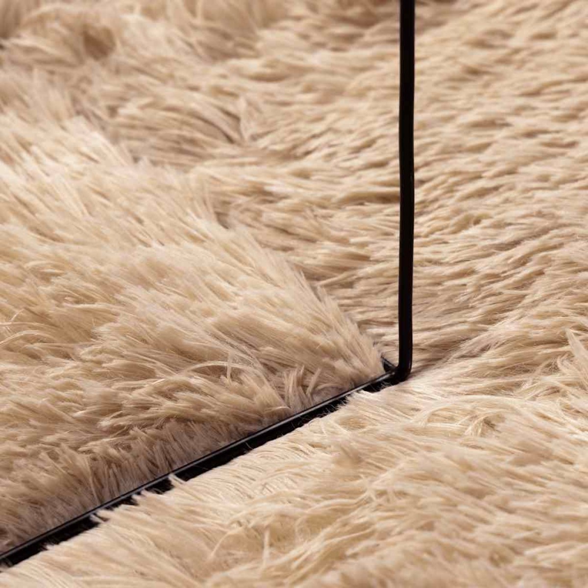 vidaXL Χαλί Shaggy με Ψηλό Πέλος NAVARRA Μπεζ 240x240 εκ. πολυεστέρας
