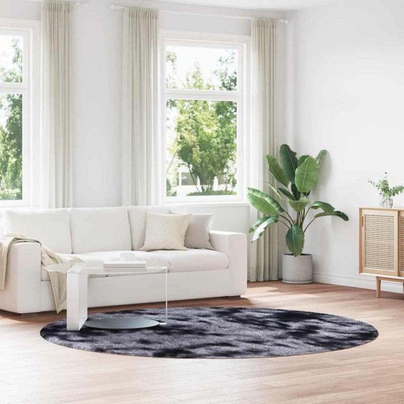 vidaXL Χαλί Shaggy με Ψηλό Πέλος NAVARRA Σκούρο Γκρι 240x240 εκ.
