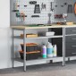 vidaXL Τραπέζι εργασίας με ράφι Γκρι και Μπεζ 100 x 55 x 85 εκ. Ατσάλι