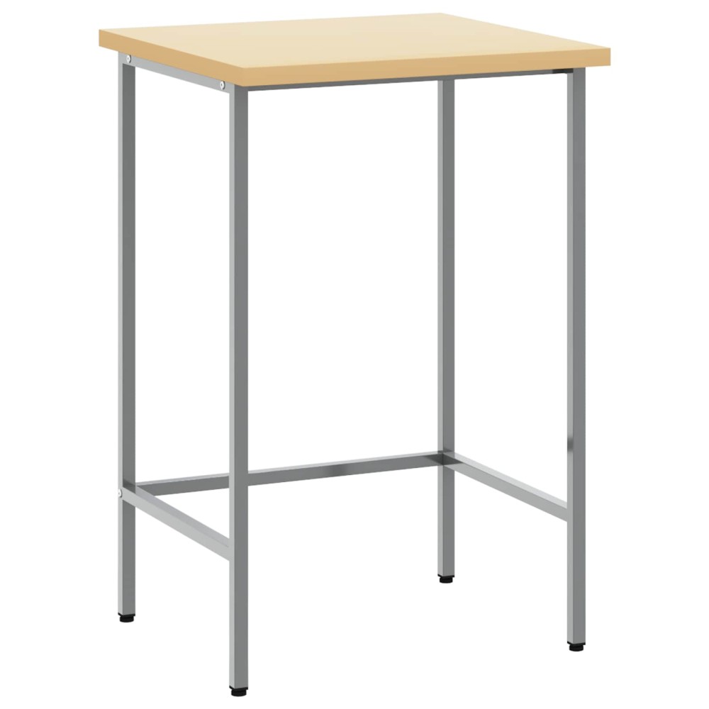 vidaXL Γωνιακό τραπέζι Γκρι 55 x 55 x 85 cm Χάλυβας και Μηχανικά Ξύλα