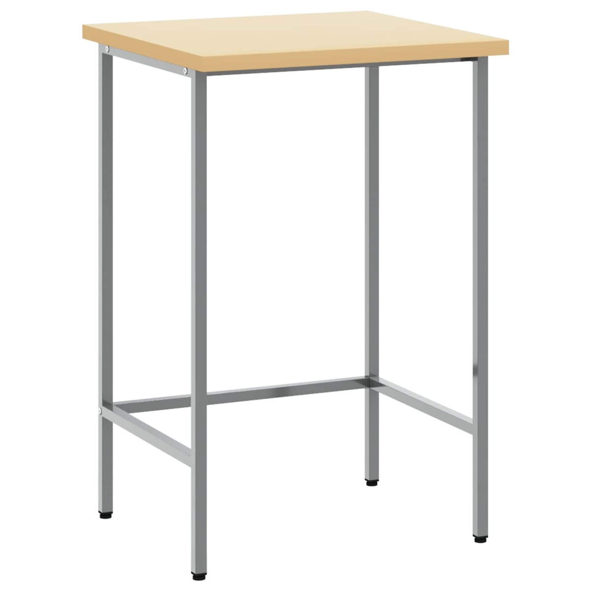 vidaXL Γωνιακό τραπέζι Γκρι 55 x 55 x 85 cm Χάλυβας και Μηχανικά Ξύλα