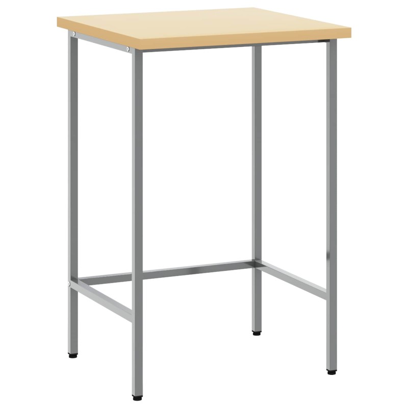 vidaXL Γωνιακό τραπέζι Γκρι 55 x 55 x 85 cm Χάλυβας και Μηχανικά Ξύλα