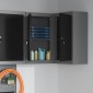 vidaXL Ντουλάπα εργαλείων με ράφι Μαύρο και Γκρι 55 x 55 x 55 εκ