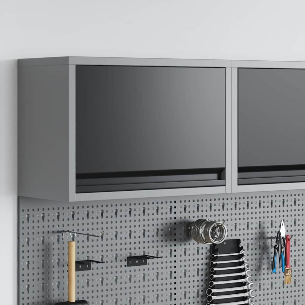 vidaXL Ντουλάπα εργαλείων Μαύρο και Γκρι 50 x 25 x 35 εκ.