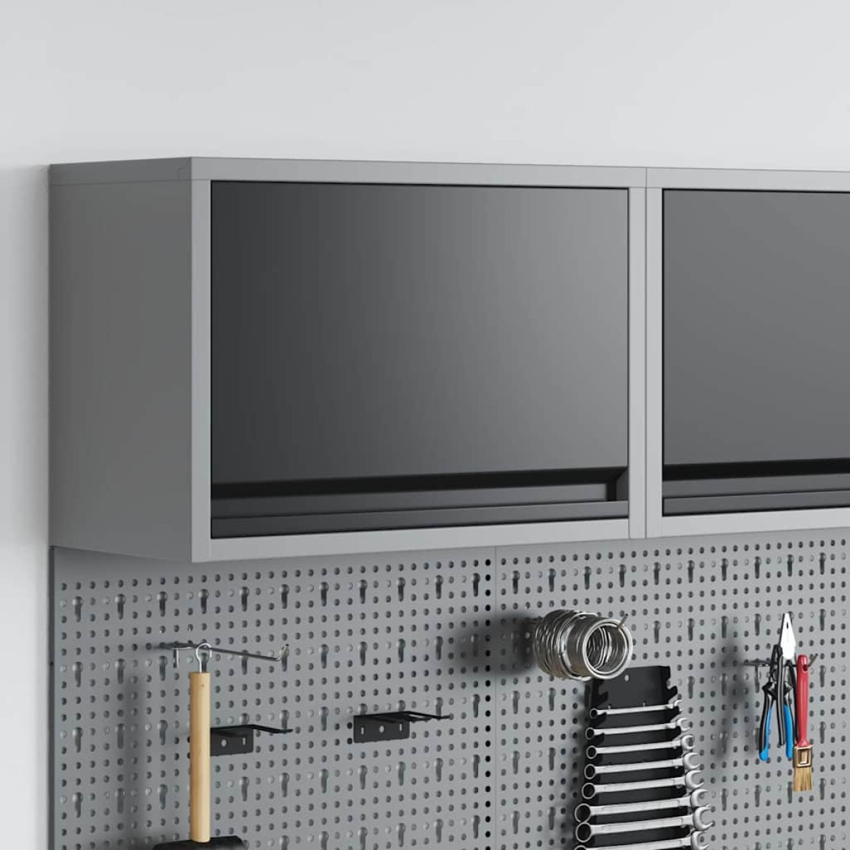 vidaXL Ντουλάπα εργαλείων Μαύρο και Γκρι 50 x 25 x 35 εκ.