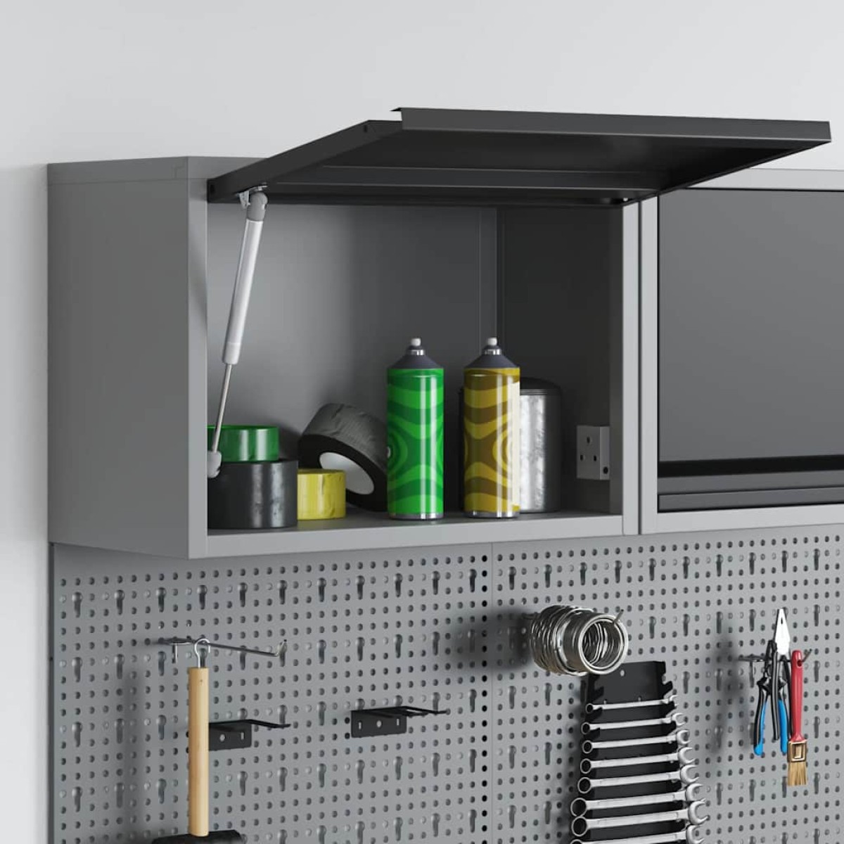 vidaXL Ντουλάπα εργαλείων Μαύρο και Γκρι 50 x 25 x 35 εκ.