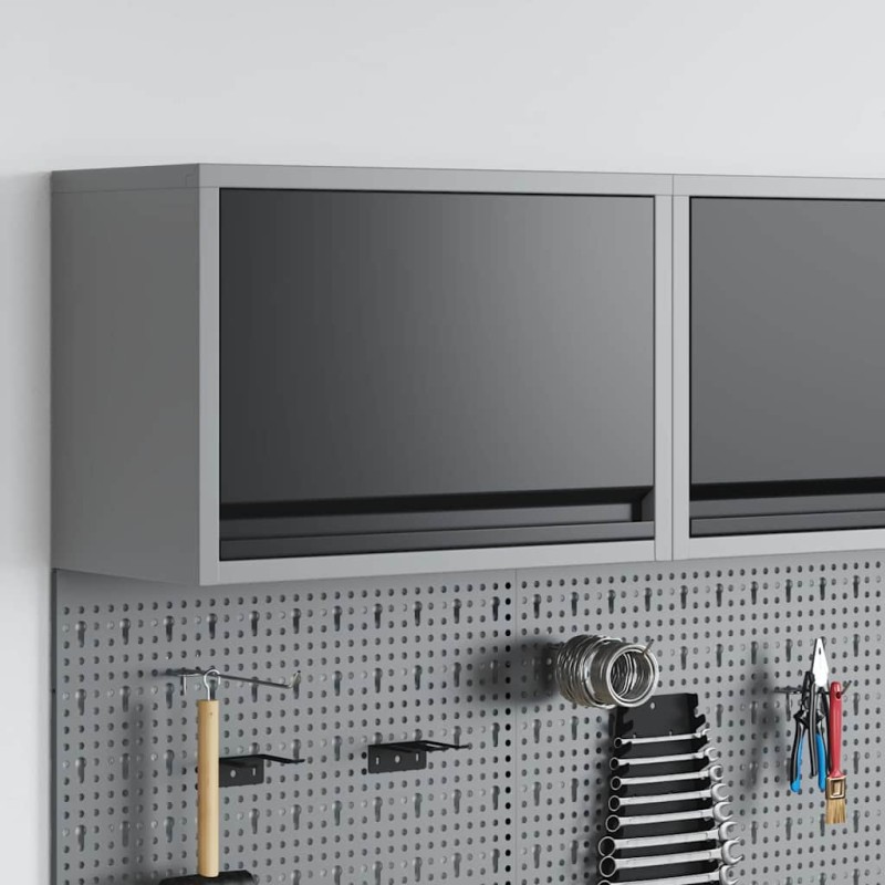 vidaXL Ντουλάπα εργαλείων Μαύρο και Γκρι 50 x 25 x 35 εκ.