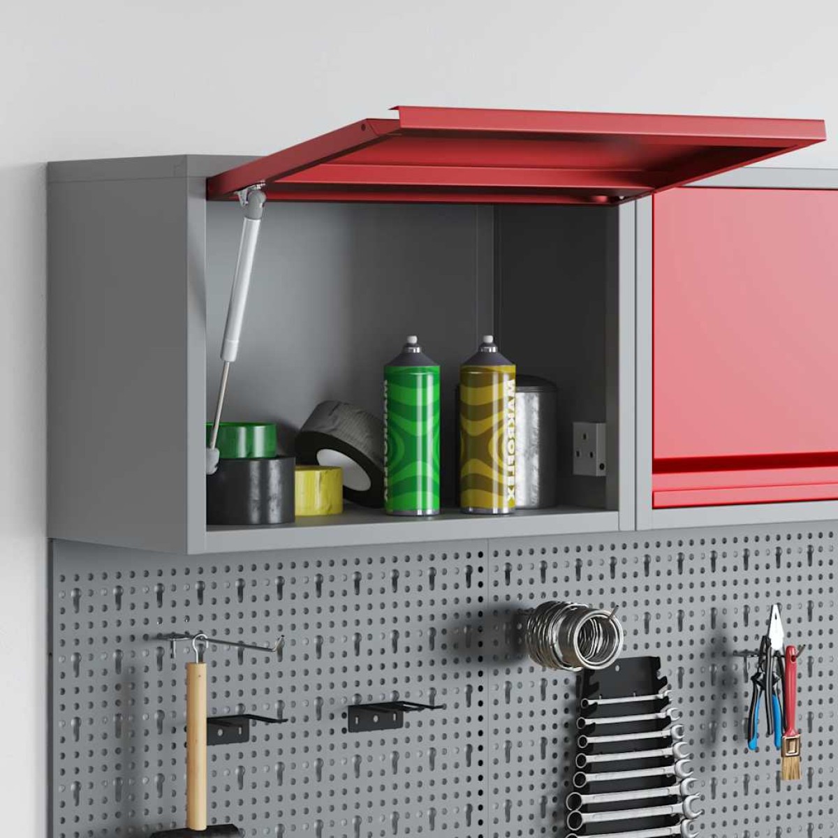 vidaXL Ντουλάπα εργαλείων Κόκκινο και Γκρι 50 x 25 x 35 εκ.