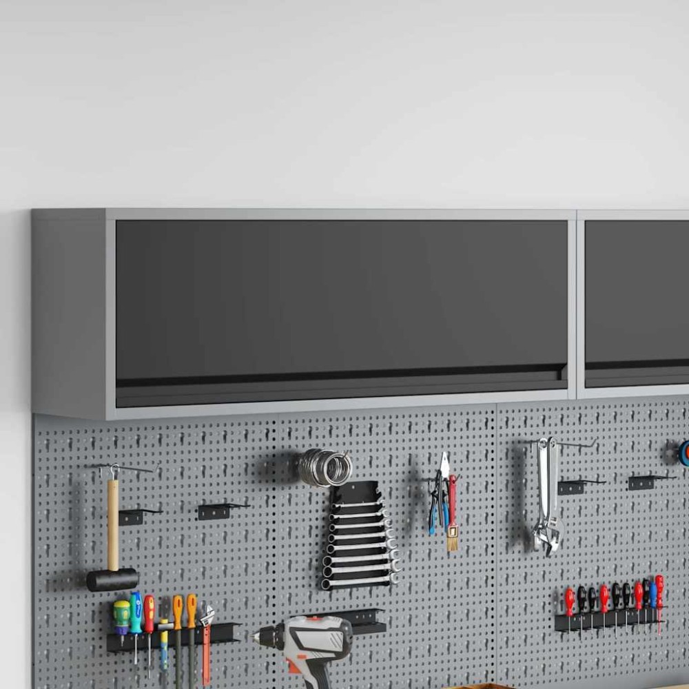 vidaXL Ντουλάπα εργαλείων Μαύρο και Γκρι 100 x 25 x 35 εκ.