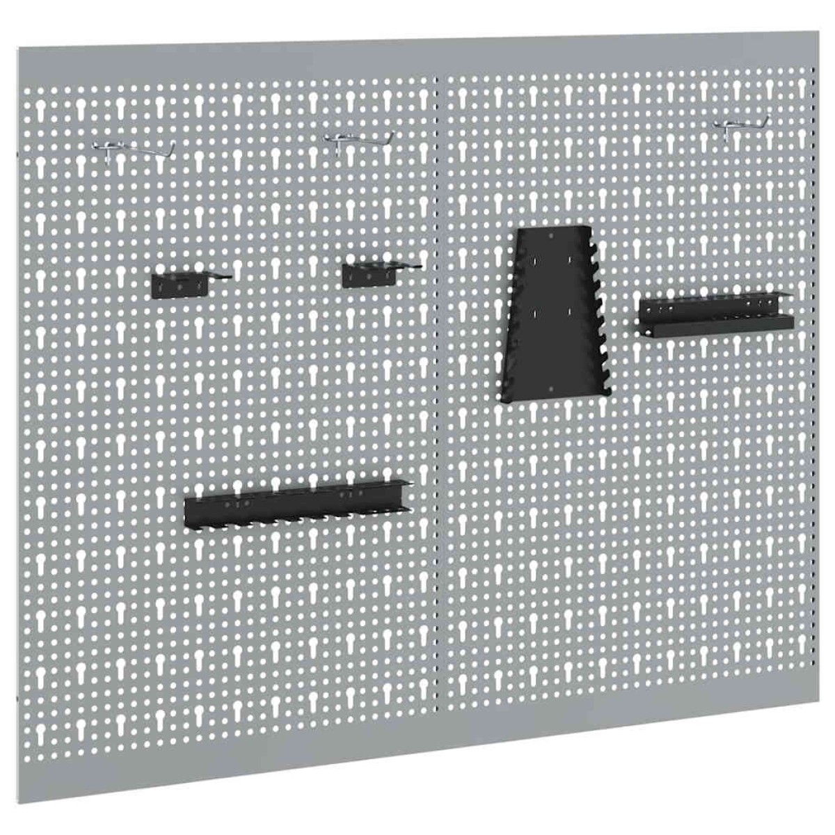 vidaXL Πάνελ Τοίχου Εργαλείων 2 τμχ. Γκρι 100 x 1 x 80 εκ