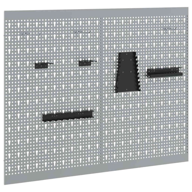 vidaXL Πάνελ Τοίχου Εργαλείων 2 τμχ. Γκρι 100 x 1 x 80 εκ